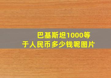 巴基斯坦1000等于人民币多少钱呢图片