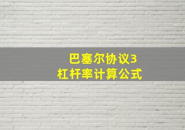 巴塞尔协议3杠杆率计算公式