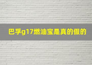 巴孚g17燃油宝是真的假的