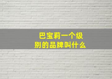 巴宝莉一个级别的品牌叫什么