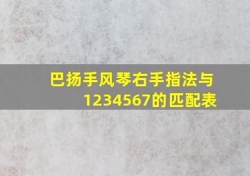 巴扬手风琴右手指法与1234567的匹配表