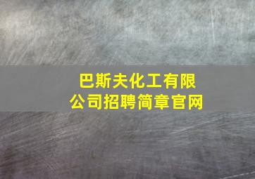 巴斯夫化工有限公司招聘简章官网