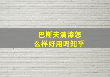 巴斯夫清漆怎么样好用吗知乎