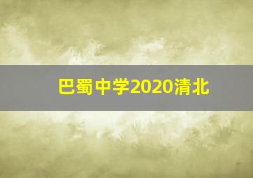 巴蜀中学2020清北