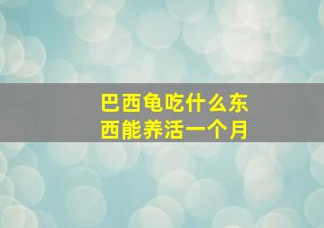 巴西龟吃什么东西能养活一个月