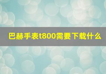 巴赫手表t800需要下载什么