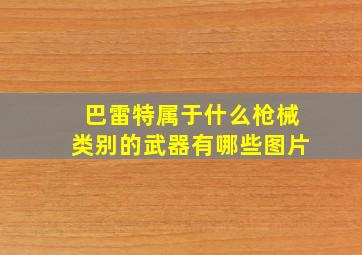 巴雷特属于什么枪械类别的武器有哪些图片