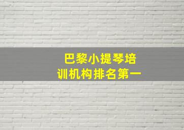 巴黎小提琴培训机构排名第一