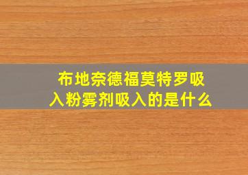 布地奈德福莫特罗吸入粉雾剂吸入的是什么