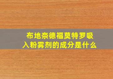 布地奈德福莫特罗吸入粉雾剂的成分是什么