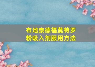 布地奈德福莫特罗粉吸入剂服用方法