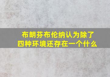 布朗芬布伦纳认为除了四种环境还存在一个什么