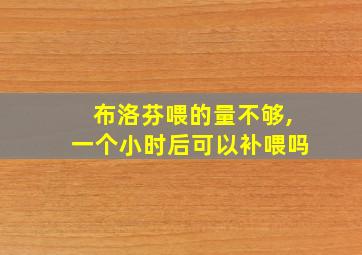 布洛芬喂的量不够,一个小时后可以补喂吗