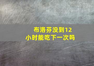 布洛芬没到12小时能吃下一次吗