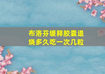 布洛芬缓释胶囊退烧多久吃一次几粒