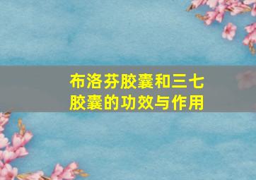 布洛芬胶囊和三七胶囊的功效与作用