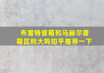 布雷特音箱和马赫尔音箱区别大吗知乎推荐一下