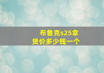 布鲁克s25拿货价多少钱一个