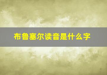 布鲁塞尔读音是什么字