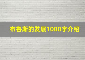 布鲁斯的发展1000字介绍