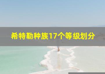 希特勒种族17个等级划分