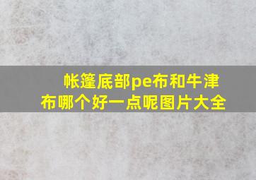 帐篷底部pe布和牛津布哪个好一点呢图片大全