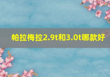 帕拉梅拉2.9t和3.0t哪款好