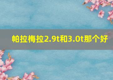 帕拉梅拉2.9t和3.0t那个好