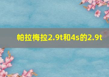 帕拉梅拉2.9t和4s的2.9t