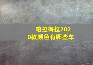 帕拉梅拉2020款颜色有哪些车