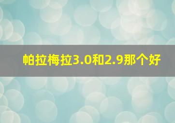 帕拉梅拉3.0和2.9那个好