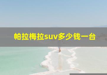 帕拉梅拉suv多少钱一台