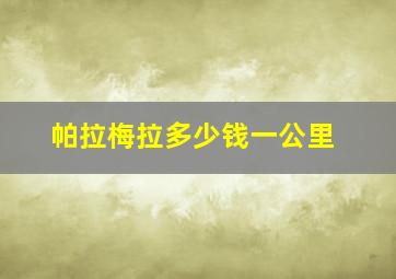 帕拉梅拉多少钱一公里