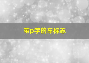 带p字的车标志