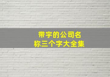 带宇的公司名称三个字大全集