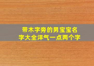 带木字旁的男宝宝名字大全洋气一点两个字