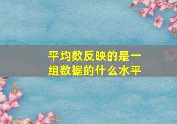 平均数反映的是一组数据的什么水平