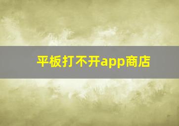 平板打不开app商店