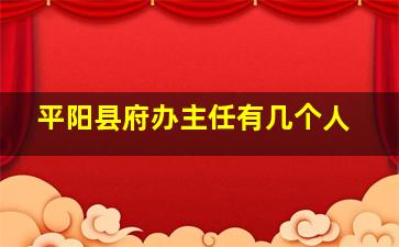 平阳县府办主任有几个人