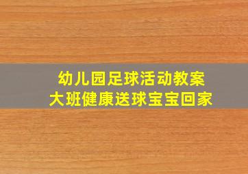 幼儿园足球活动教案大班健康送球宝宝回家