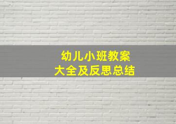 幼儿小班教案大全及反思总结