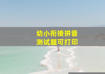 幼小衔接拼音测试题可打印