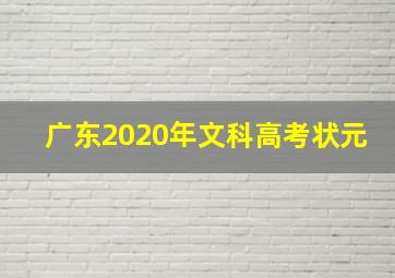 广东2020年文科高考状元