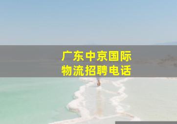 广东中京国际物流招聘电话