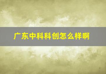 广东中科科创怎么样啊