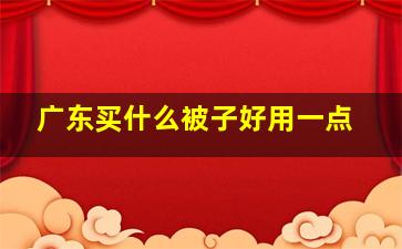 广东买什么被子好用一点