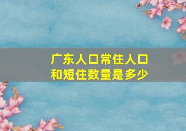 广东人口常住人口和短住数量是多少