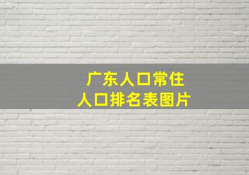 广东人口常住人口排名表图片