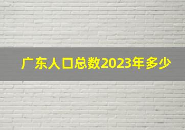 广东人口总数2023年多少