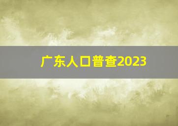 广东人口普查2023